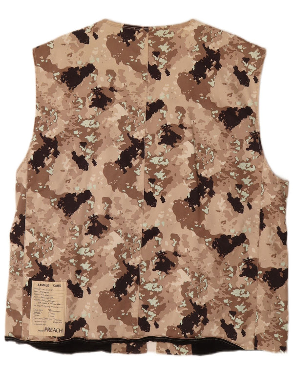 Męska kamizelka Utility VINTAGE UK 40, duża, beżowa, bawełniana w kamuflażu