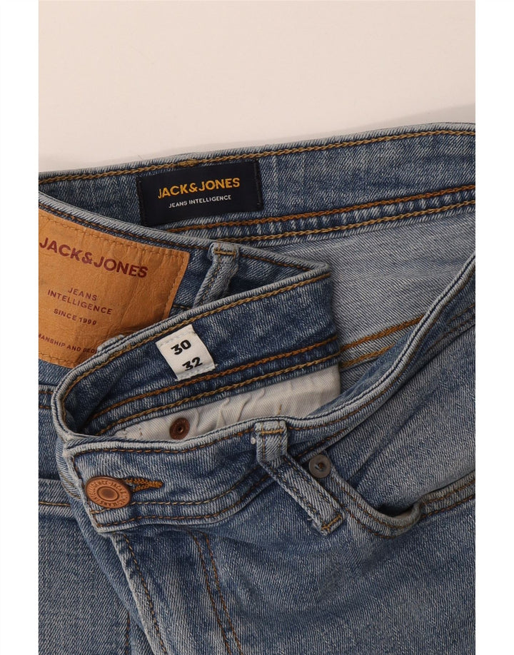 Jack & Jones Męskie Liam Distressed Skinny Jeans W30 L32 Niebieski