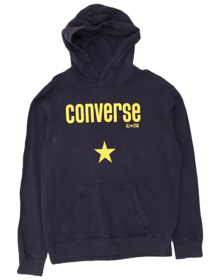 Converse Męski sweter z kapturem z grafiką, duży, granatowy, bawełniany