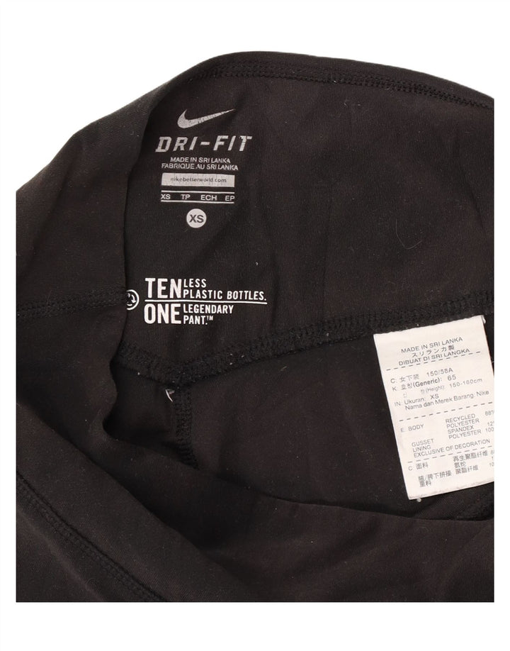 Damskie legginsy Nike Dri Fit Capri UK 4 XS, czarny poliester
