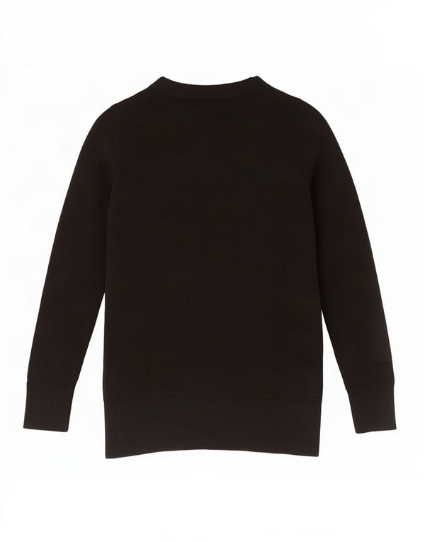 Cos Damski sweter z okrągłym dekoltem UK 6 XS, czarna wełna