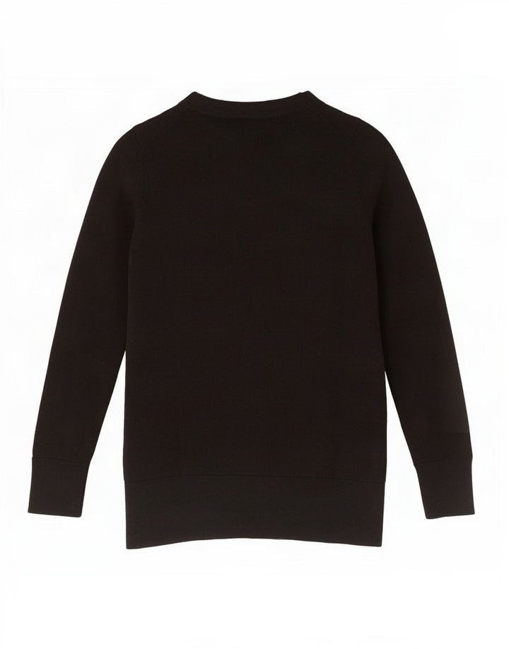 Cos Damski sweter z okrągłym dekoltem UK 6 XS, czarna wełna