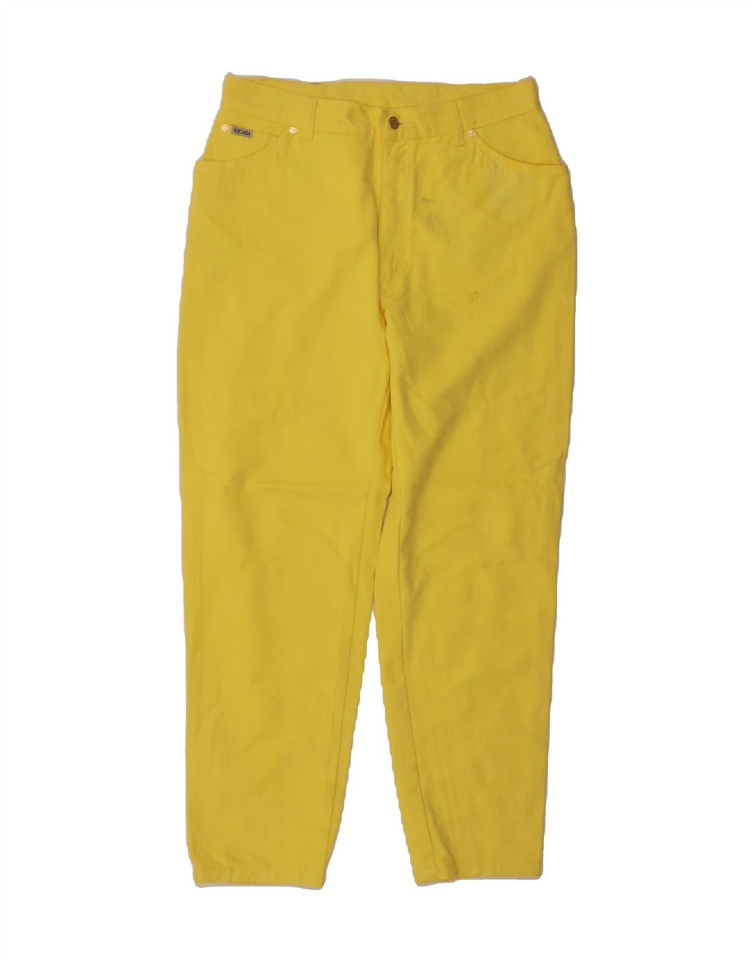 ESCADA Womens Tapered Jeans IT 44 Medium W32 L30 Yellow Cotton Vintage Escada and Second-Hand Escada from Messina Hembry 