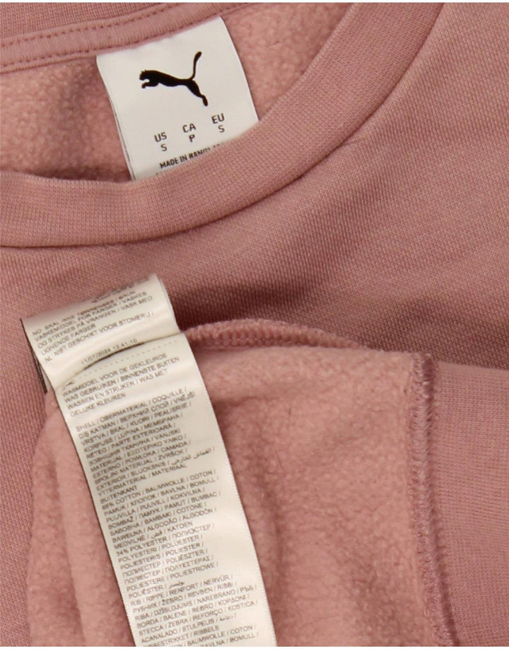 Damska bluza oversize Puma Jumper UK 10 Small Pink Cotton