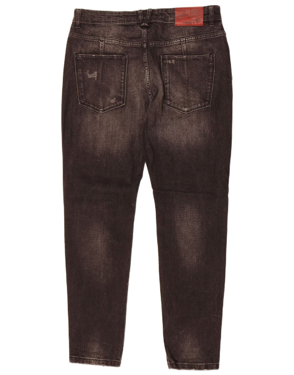 Męskie jeansy Zara w trudnej sytuacji, EU 44, duże, W34, L30, czarna bawełna
