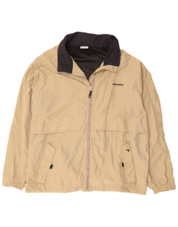 Męska kurtka przeciwdeszczowa Diadora UK 42 XL Beżowy poliamid