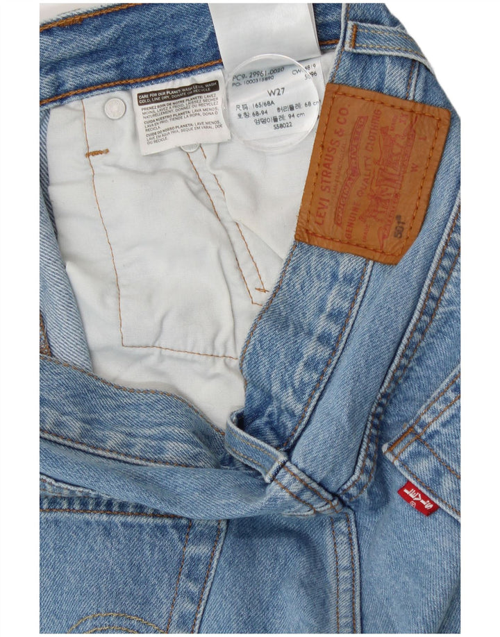 Damskie spodenki jeansowe Levi's 501 w trudnej sytuacji W27, małe, niebieskie, bawełniane