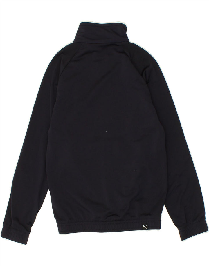 PUMA Boys Graphic Tracksuit Top Jacket 7-8 Years Navy Blue Polyester Vintage Puma and Second-Hand Puma from Messina Hembry 