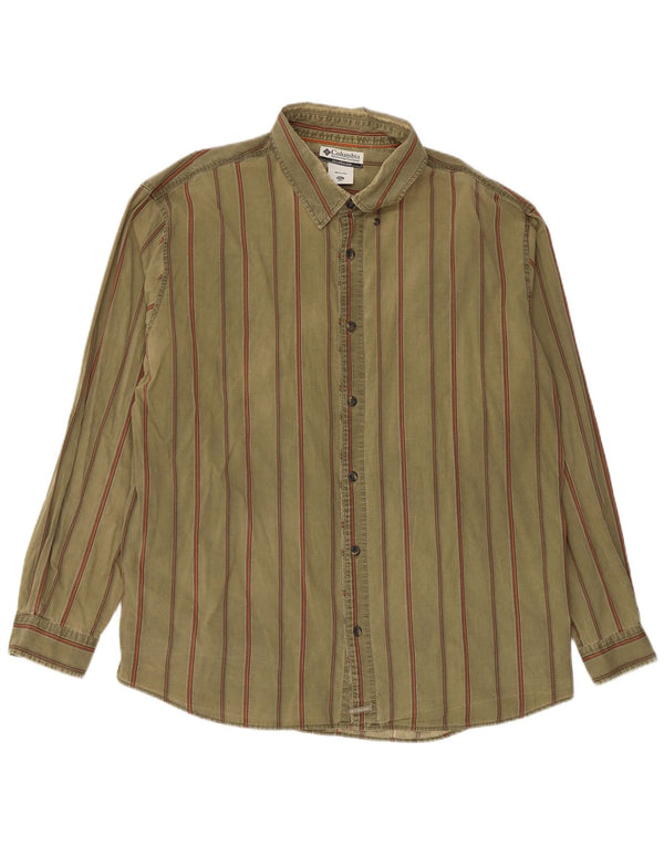 Koszula damska Columbia 2XL, bawełniana w paski w kolorze khaki