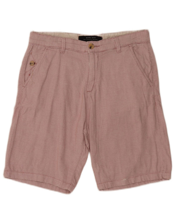 Męskie spodenki chino Zara EU 38 Small W30 czerwona geometryczna bawełna