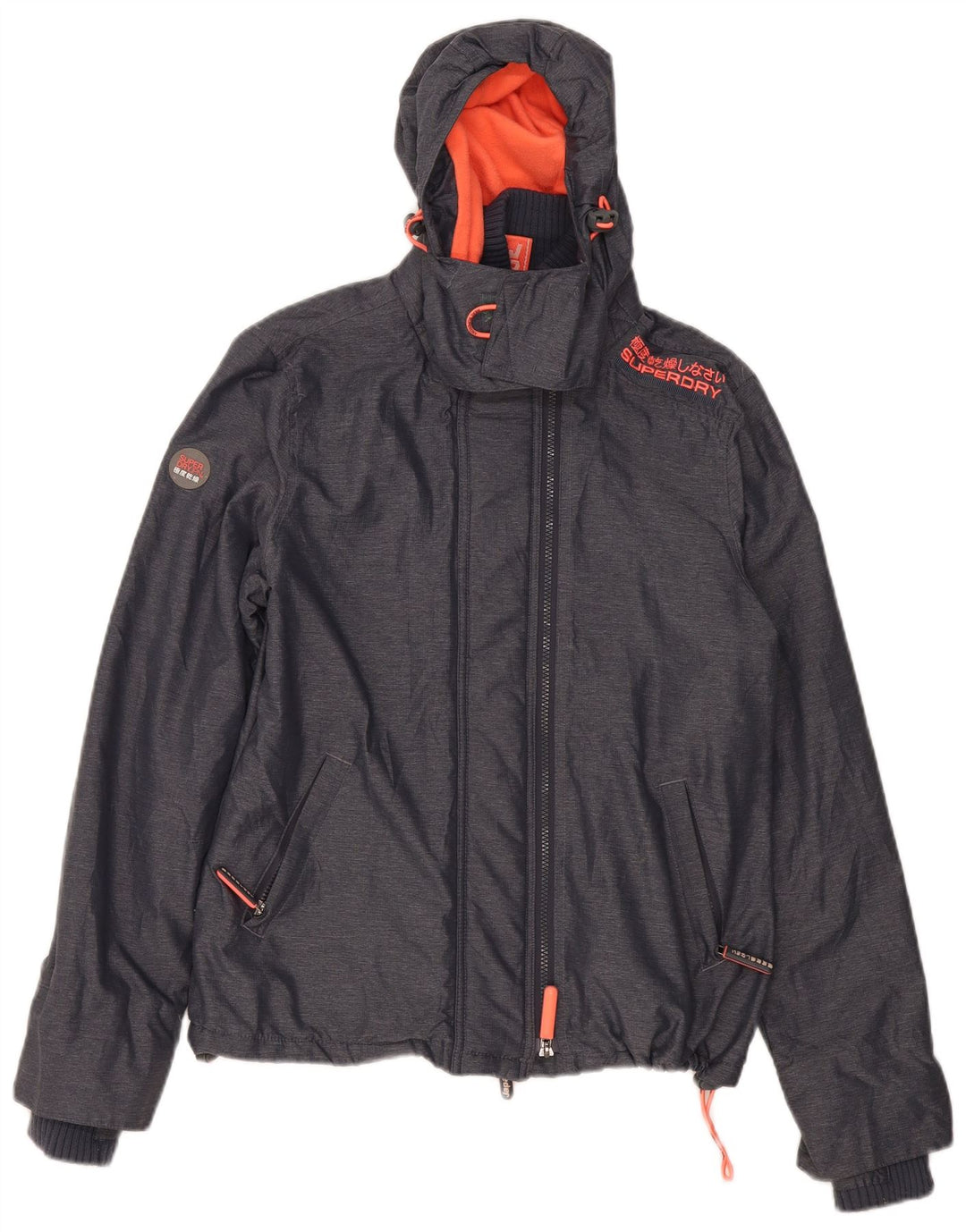 Damska wiatrówka z kapturem Superdry UK 16, duża, szara