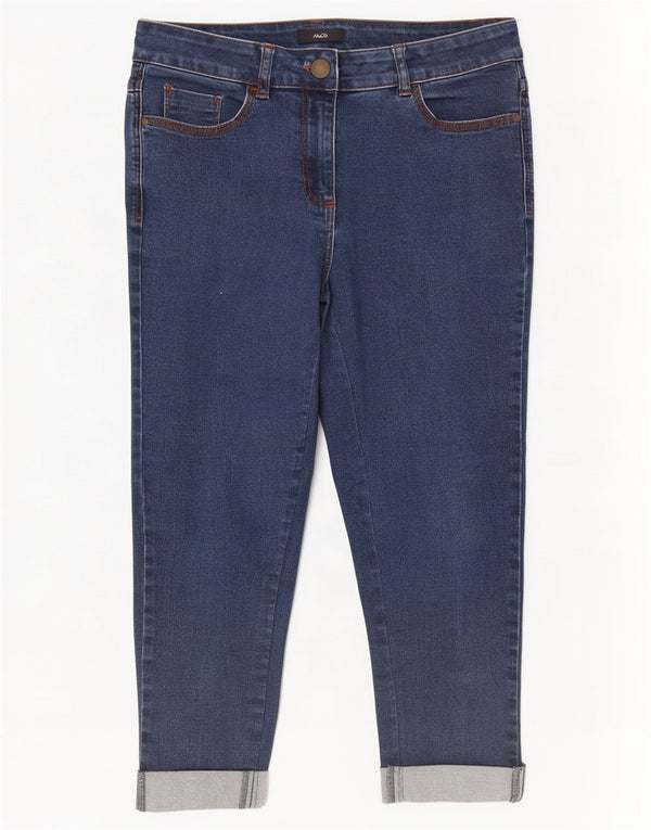 Damskie jeansy M&Co Slim Capri UK 10 Small W28 L20 Niebieska bawełna