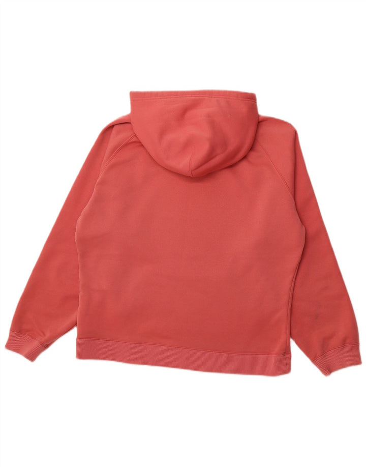 UNDER ARMOUR Womens Hoodie Jumper UK 14 Medium Red Polyester