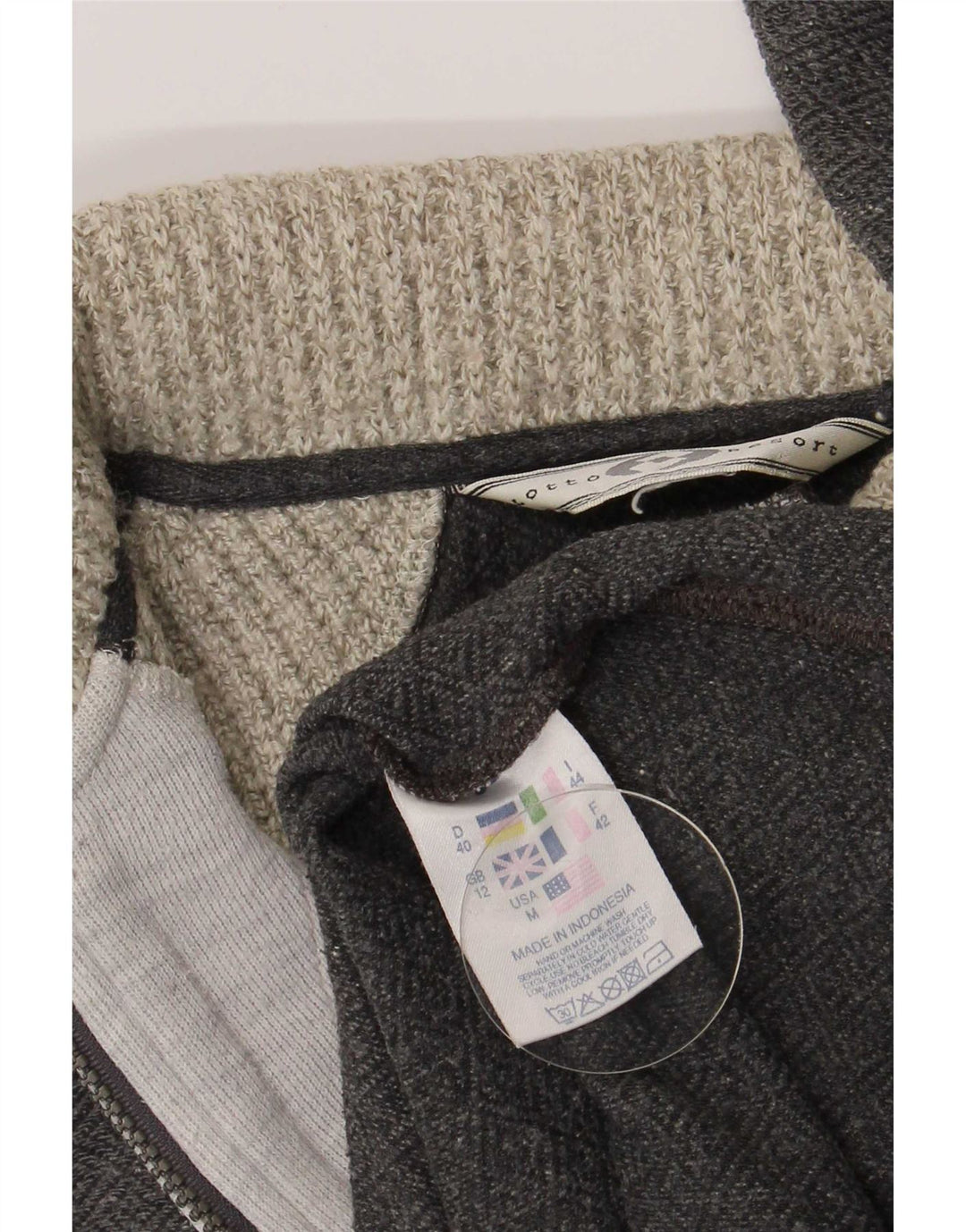 Damski sweter oversize Lotto z golfem UK 12, średni szary nakrapiany