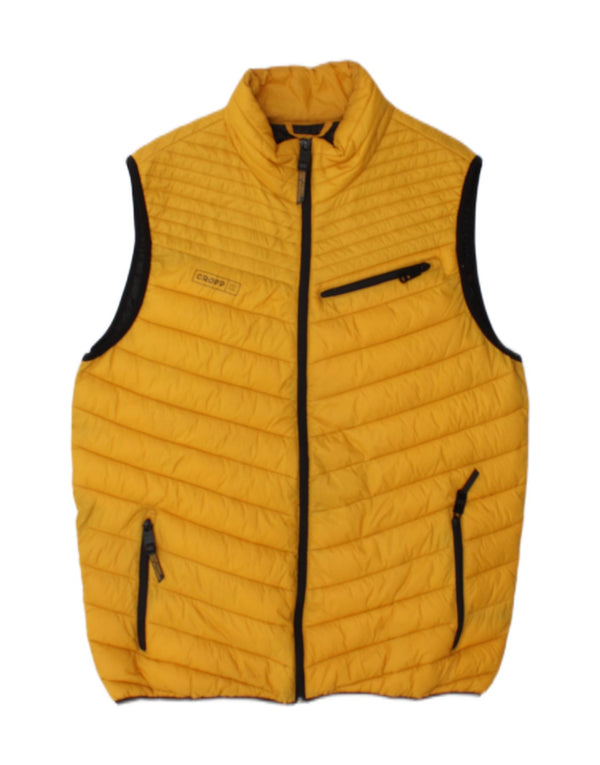 Cropp Mens Padded Gilet UK 40 Large Yellow Polyamide