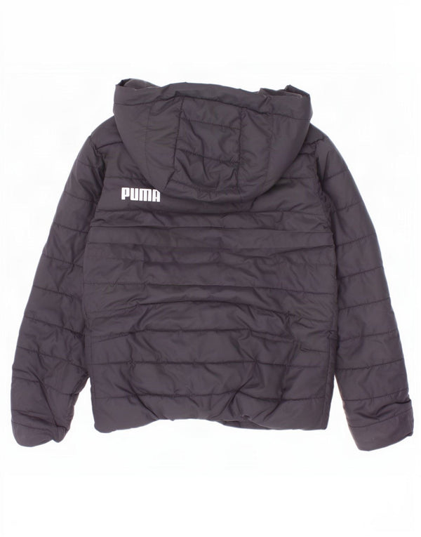 Puma Boys Hooded Padded Jacket 5-6 Years Black Polyester