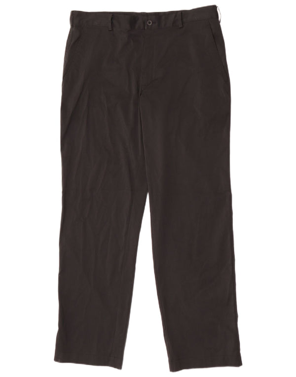 Nike Mens Dri Fit Straight Chino Trousers W34 L32 Black Polyester