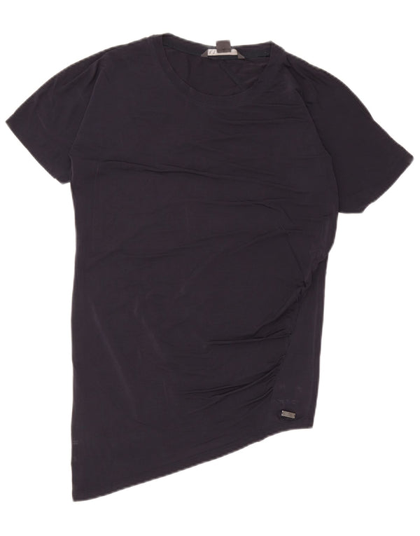 Damska koszulka oversize Armani Exchange Asymetryczna Top UK 2 2XS Granatowa