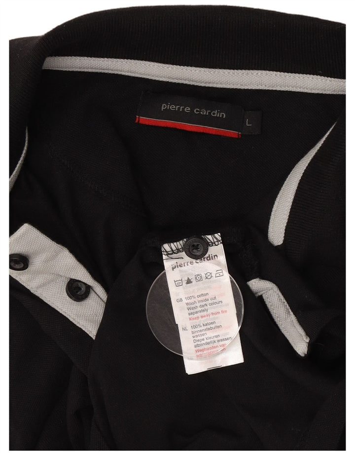Męska koszulka polo Pierre Cardin, duża, czarna, bawełniana