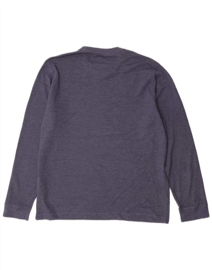 EDDIE BAUER Męski top z długim rękawem, duży, niebieski, bawełniany