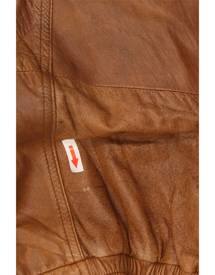 Vintage męska kurtka skórzana IT 56 2XL brązowa