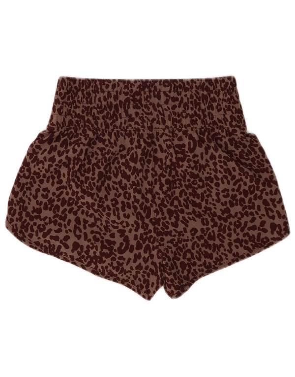 Gap Womens Sport Shorts UK 4 XS Brown Animal Print Polyester