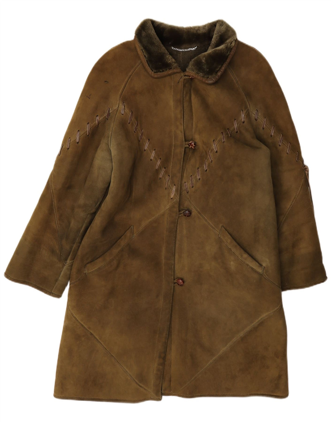 Igi i damski płaszcz z owczej skóry IT 42 Medium Khaki
