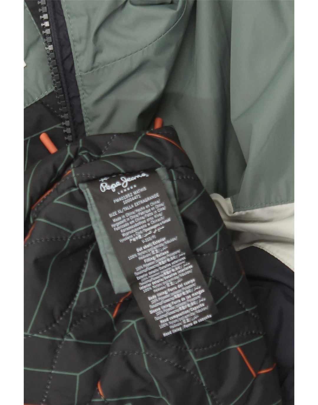 PEPE JEANS Męska kurtka wiatrówka z kapturem UK 42 XL, granatowa, z blokami kolorów