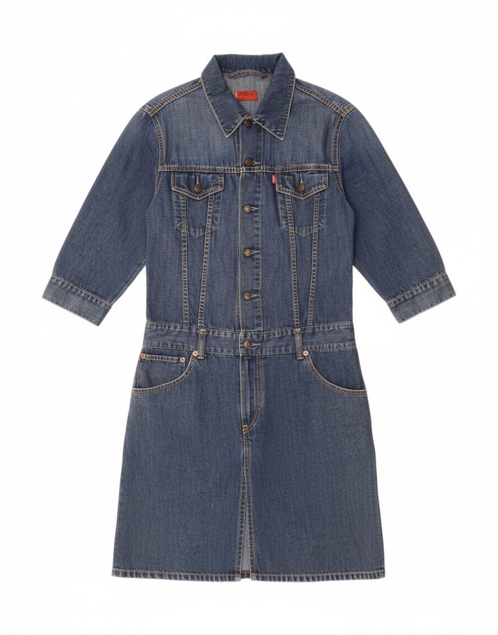 Dziewczęca sukienka jeansowa LEVI'S z rękawem 3/4, 11-12 lat, średni niebieski
