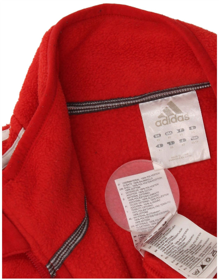 Męska kurtka polarowa Adidas UK 34 XS, czerwona, poliestrowa