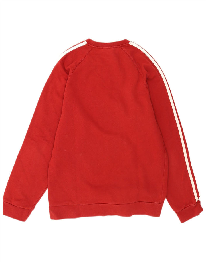 Adidas Męska bluza dresowa, mała, czerwona, bawełniana z blokami kolorów