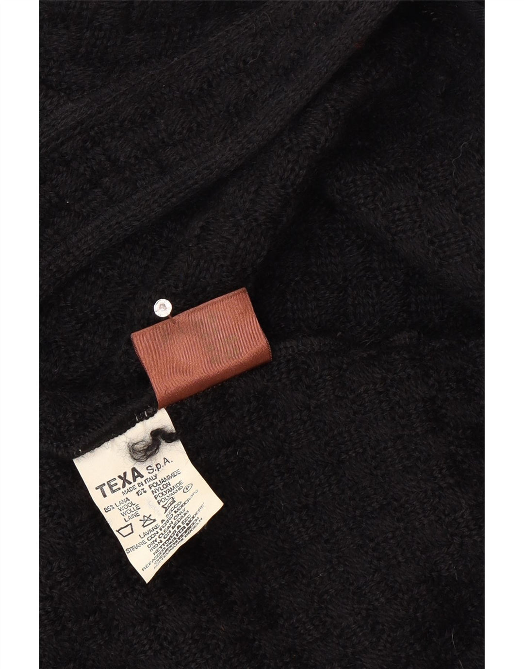 Sweter damski w stylu vintage, UK 12, średnia czarna wełna