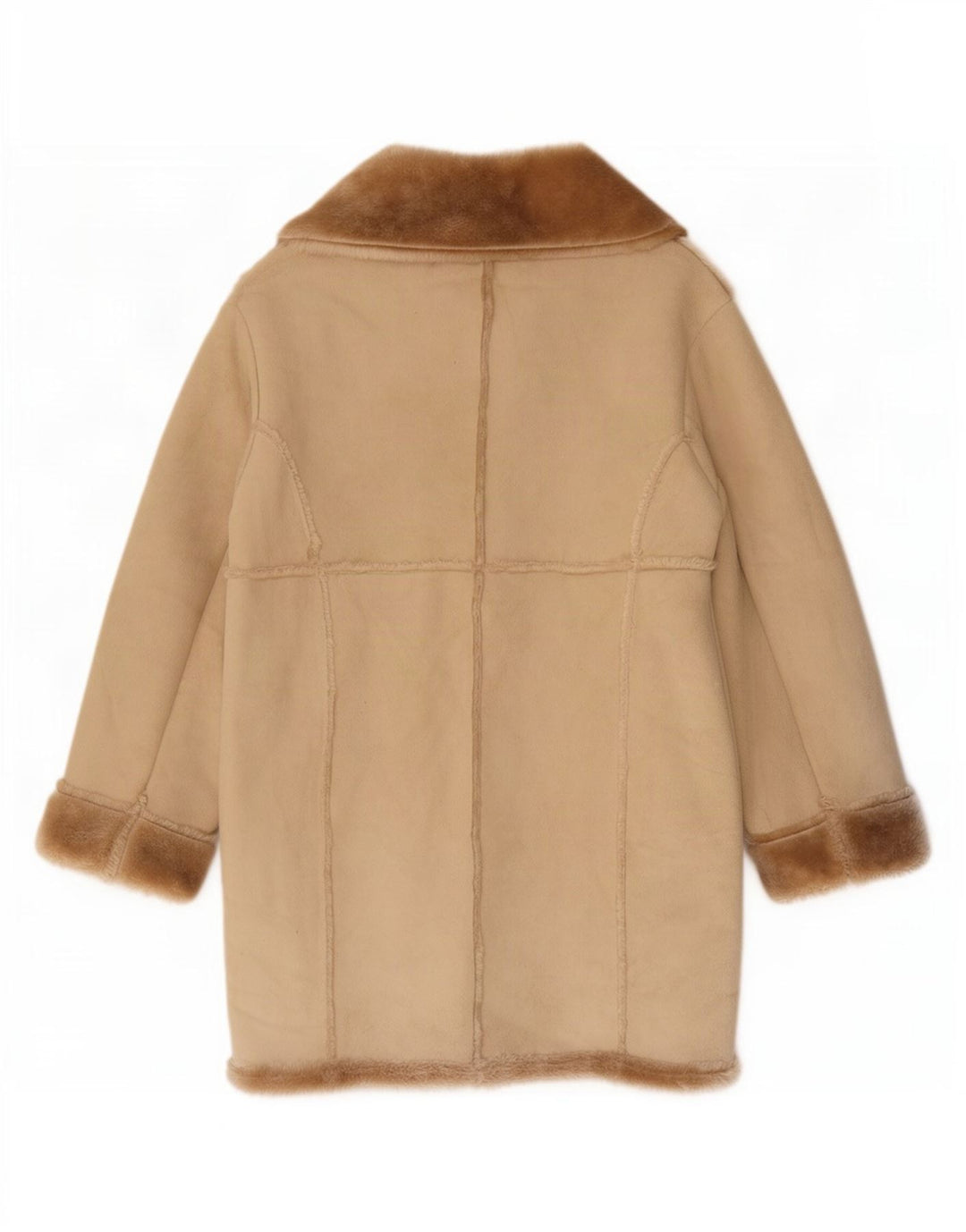 Damski płaszcz Oversize Sherpa Casamia UK 10 Mały Beżowy Poliester