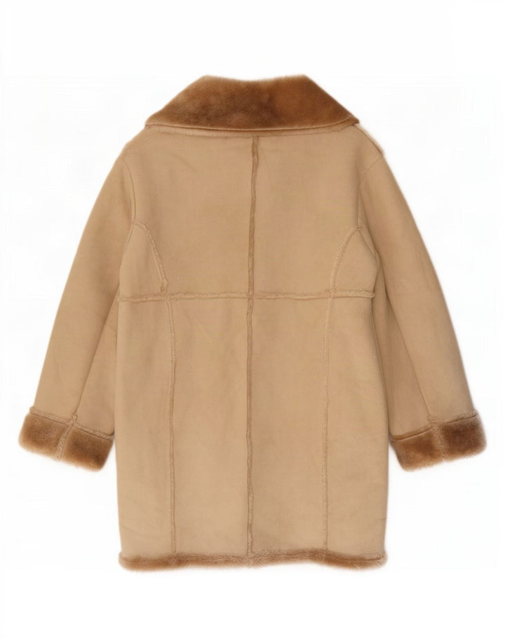 Damski płaszcz Oversize Sherpa Casamia UK 10 Mały Beżowy Poliester
