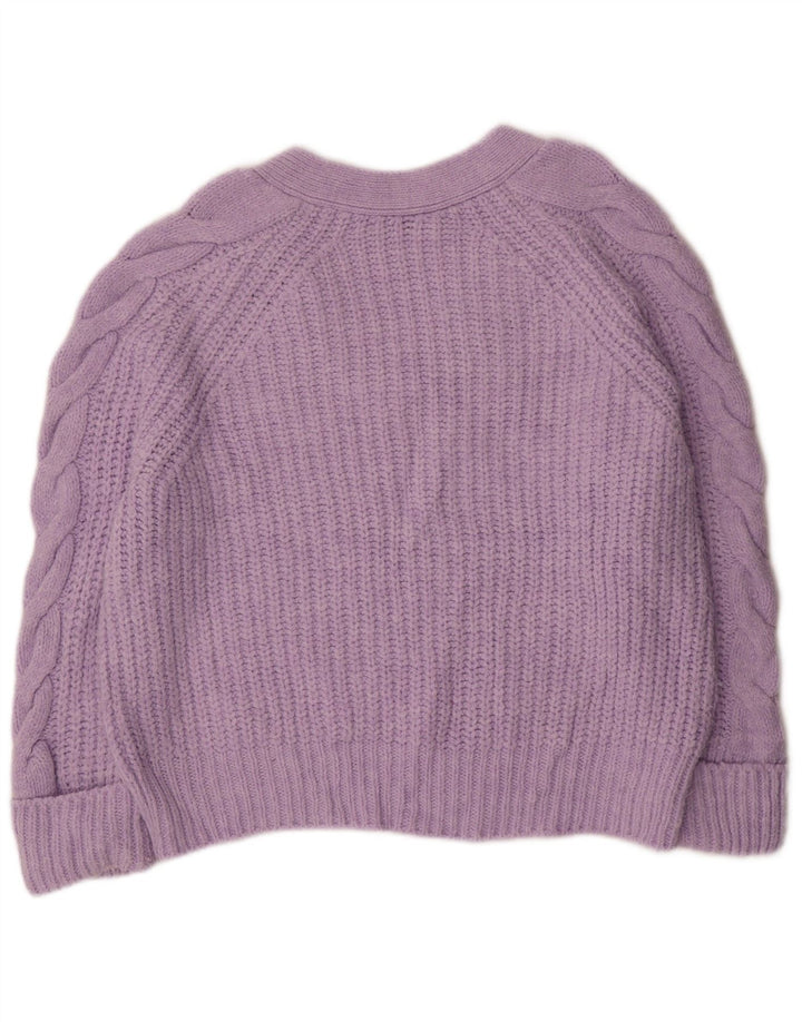 Marks & Spencer Damski sweter oversize z dekoltem w kształcie litery V, UK 14, średni fiolet