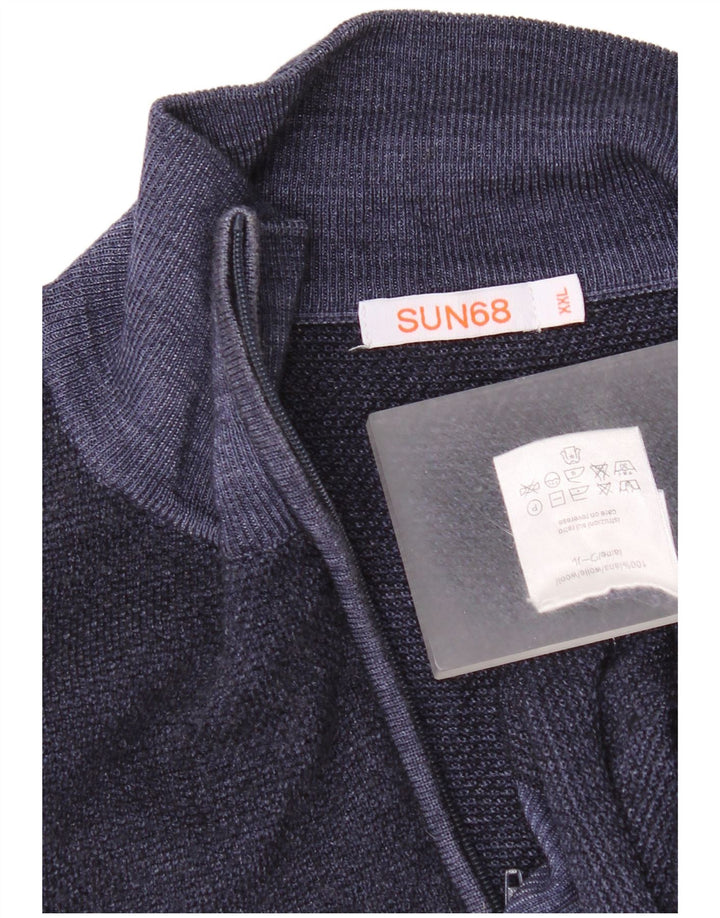 Damski sweter rozpinany Sun68 UK 20 2XL Granatowa wełna