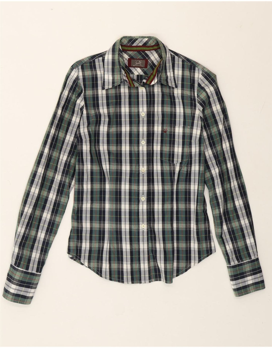 Koszula damska Scout UK 12, bawełniana w średnią zieloną kratkę