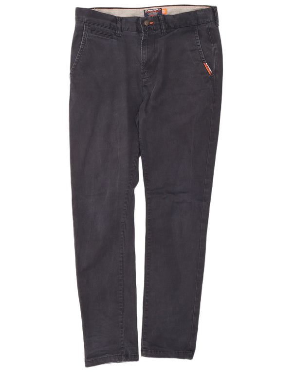 Męskie spodnie typu slim chino Superdry W32 L32 Granatowa bawełna