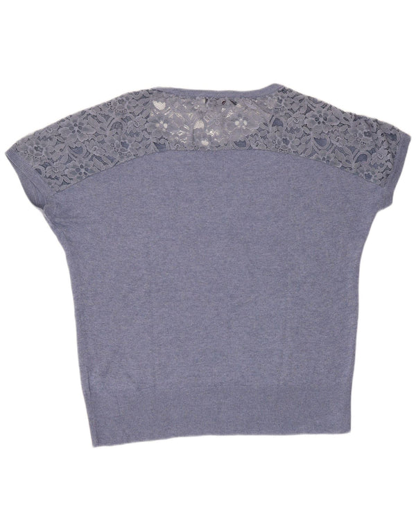 Damska koszulka oversize Trussardi Jeans Top UK 18 XL Niebieska wiskoza
