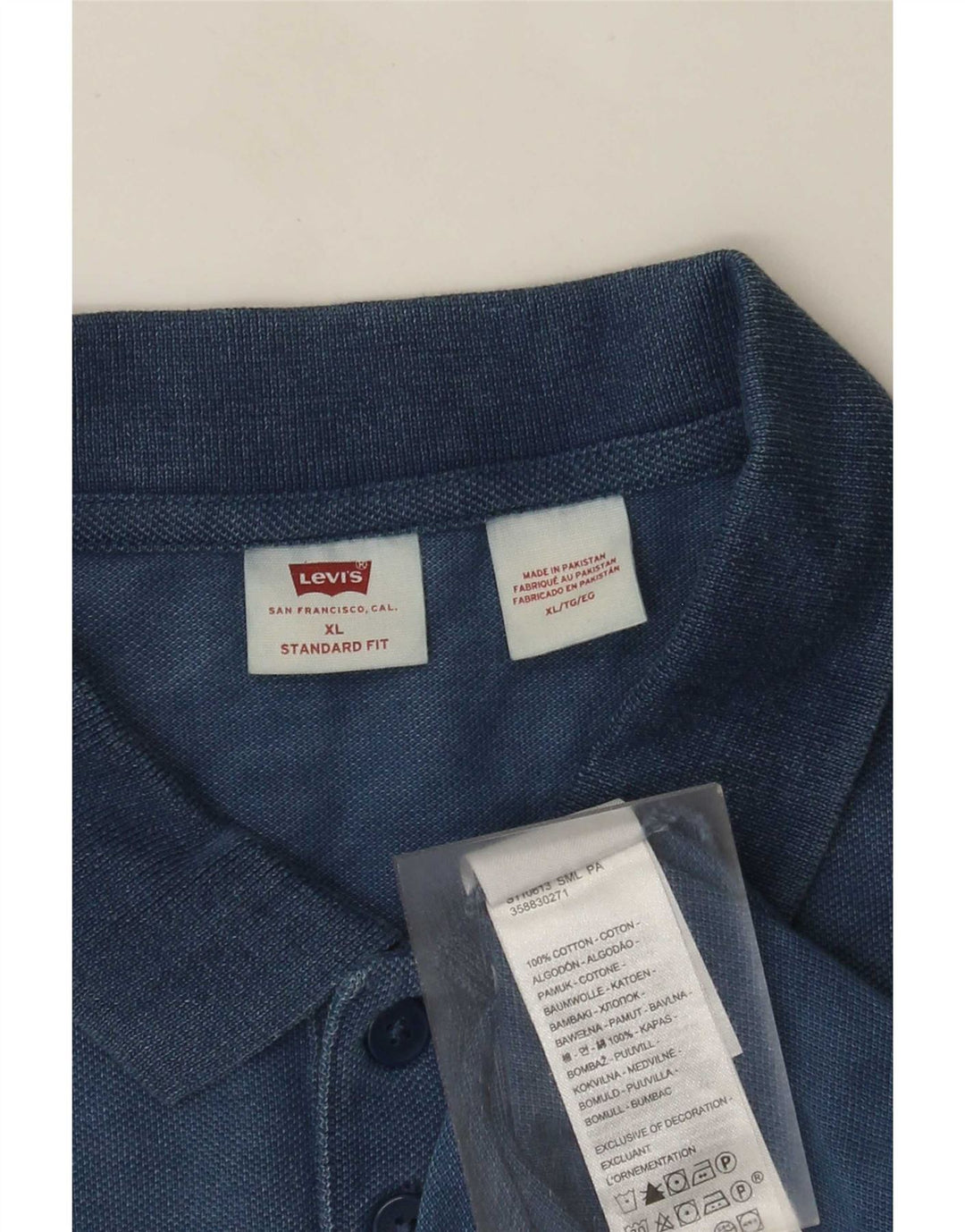 Męska koszulka polo Levi's o standardowym kroju XL, niebieska, bawełniana