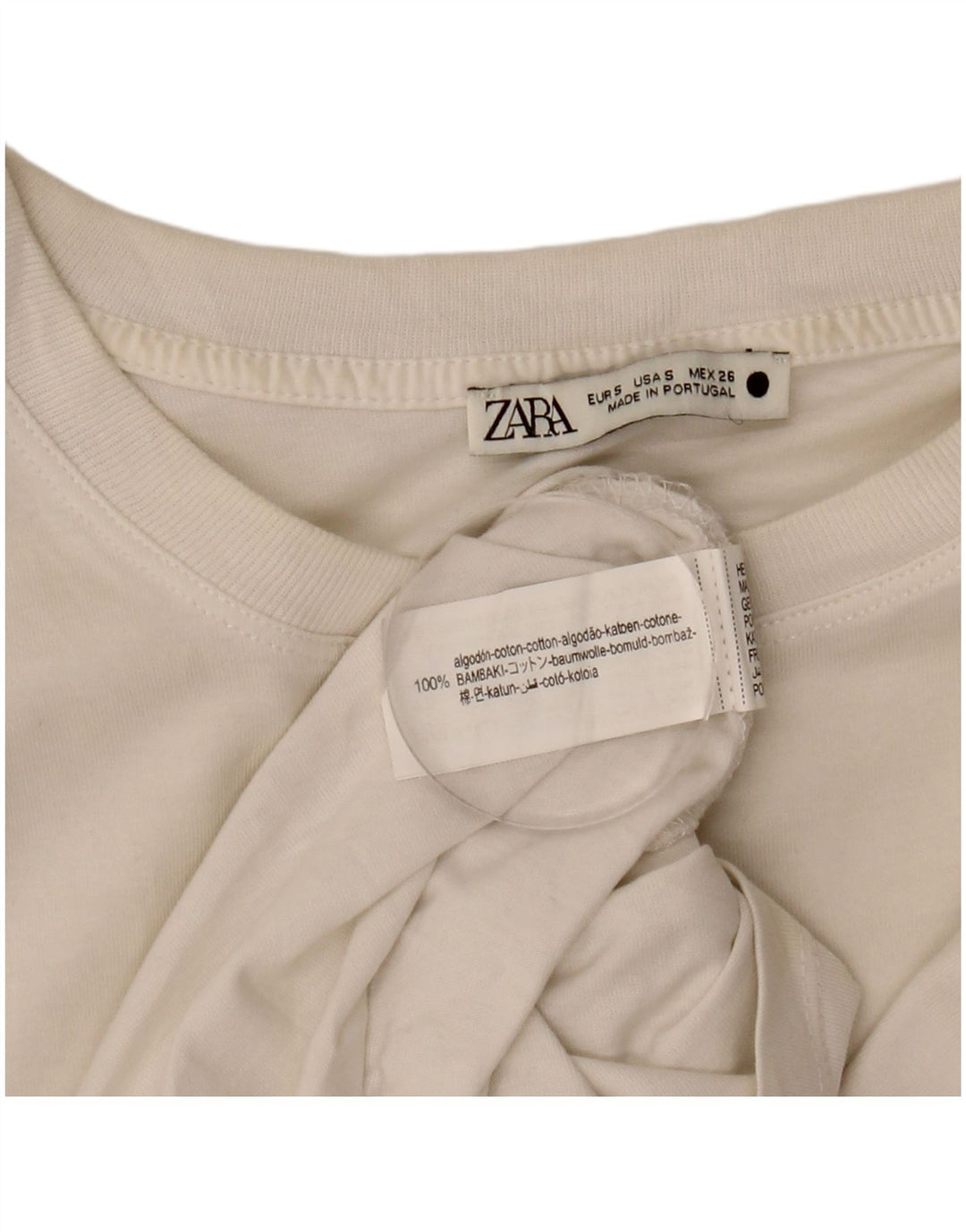 Top damski Zara Top UK 10 Small White Cotton