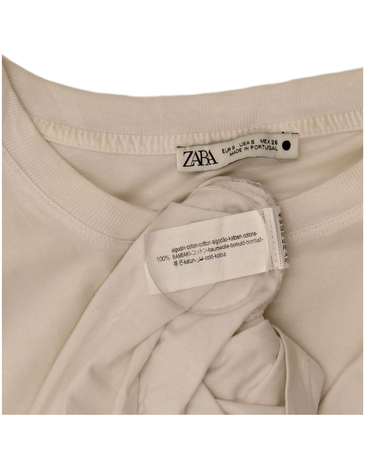 Top damski Zara Top UK 10 Small White Cotton