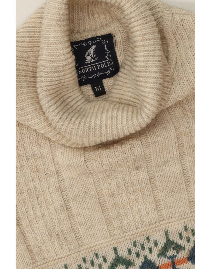 Męski sweter z golfem North Pole w kolorze średniego beżu Fair Isle