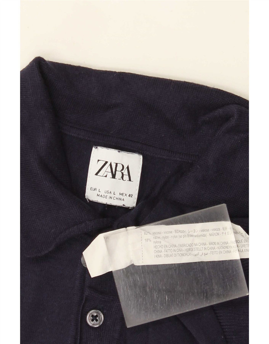 Męska koszulka polo Zara, duża, granatowa, wiskozowa