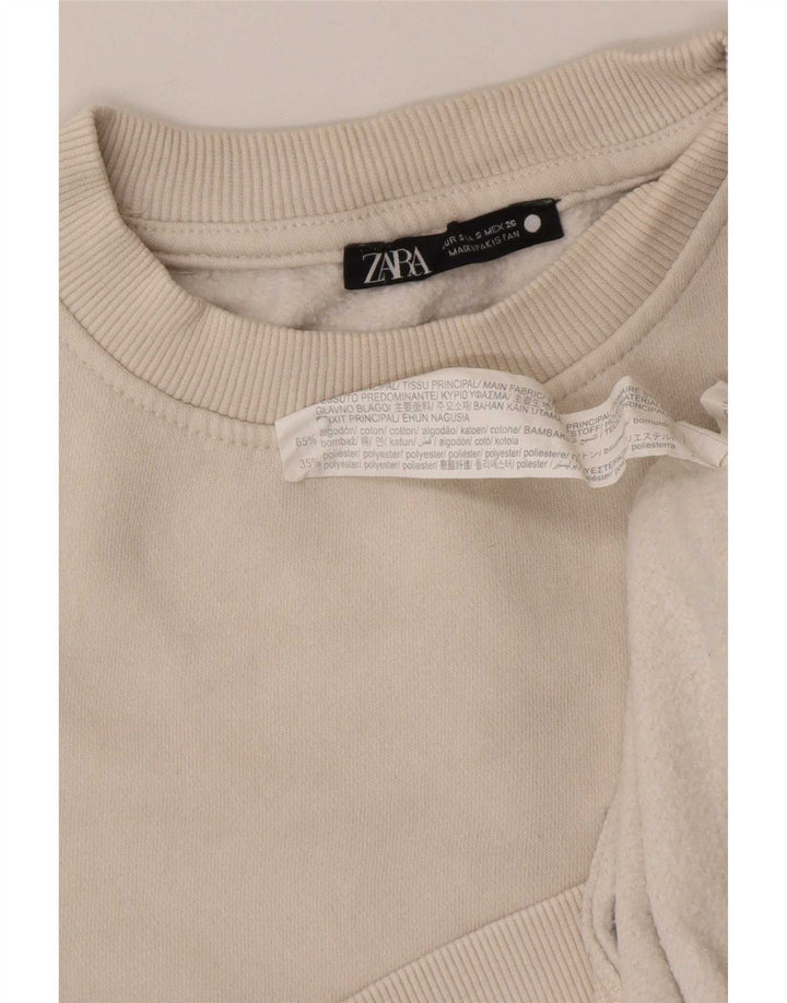 Damska bluza Zara Sweter UK 10, mała, biała, bawełniana