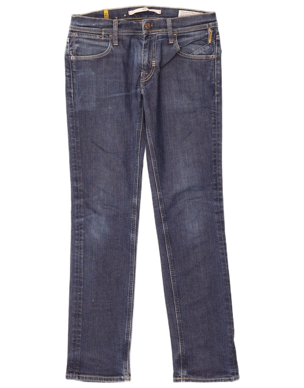 MELTIN' POT Damskie dżinsy rurki Maner z niską talią W31 L32 Niebieska bawełna