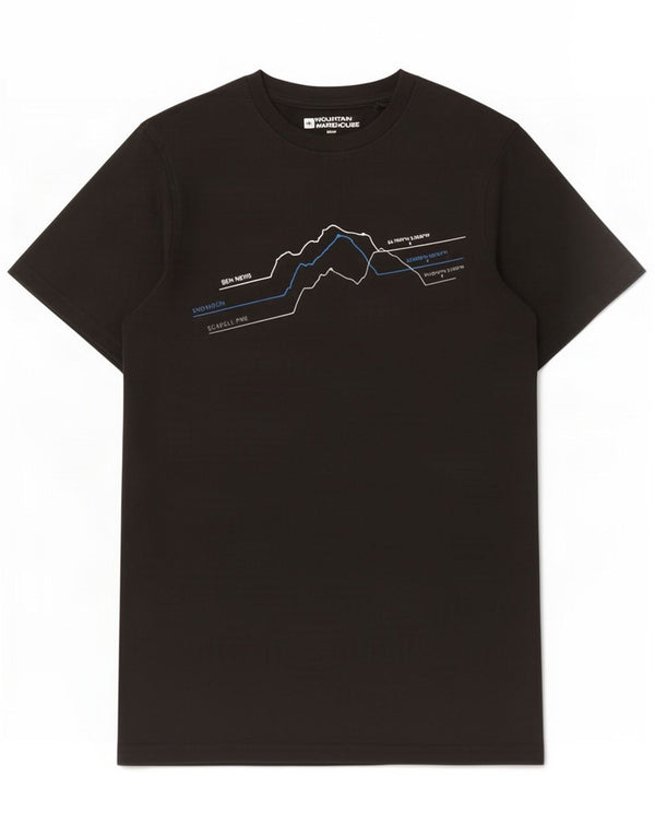 Męska koszulka z grafiką Mountain Warehouse Top XS Czarna bawełna