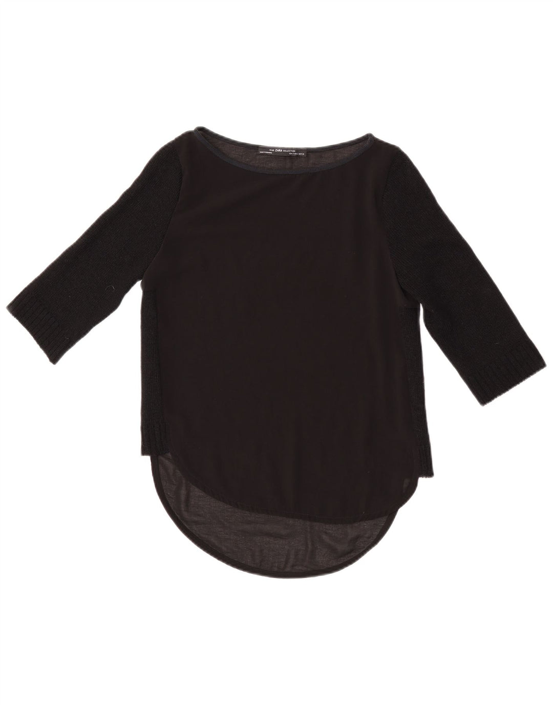Top damski Zara z rękawem 3/4 UK 10, mały, czarny