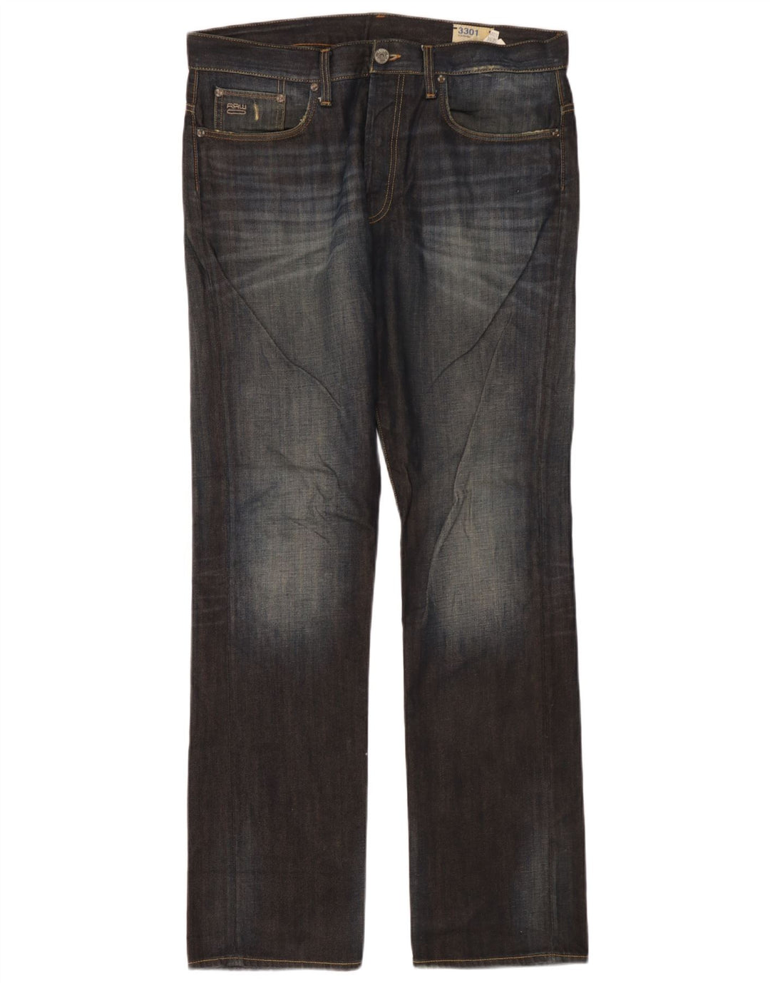 Męskie jeansy G-Star 3301 Straight W34 L34 Niebieskie