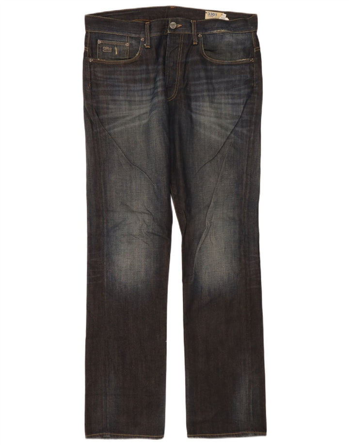 Męskie jeansy G-Star 3301 Straight W34 L34 Niebieskie